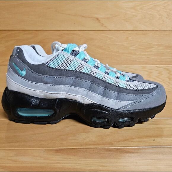 Nike Air Max 95 GS White Hyper Turqupise Iron Youth Kids Shoe HV2538-100 - Picture 1 of 12